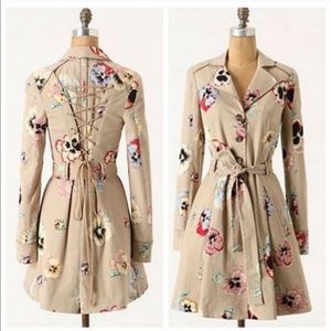 Anthropologie Elevenses Pansy Corset Trench 2